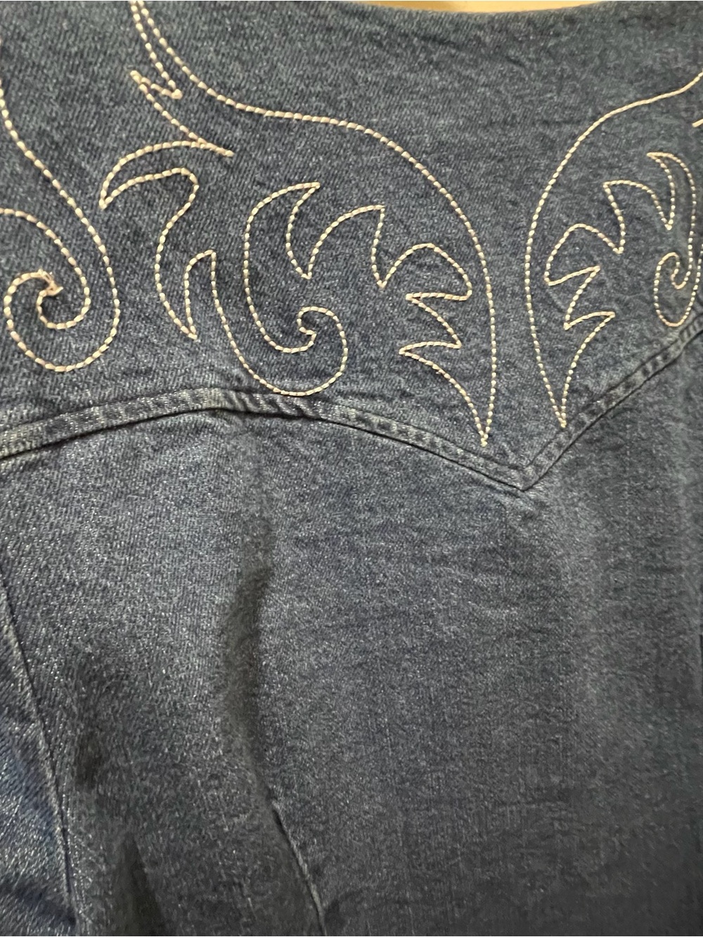 Avec Les Filles Western Embroidered Denim Snap Front Mini Dress Size 6 NWT - Picture 6 of 13